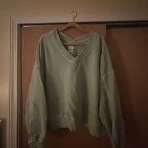 V-Neck Green Sweater